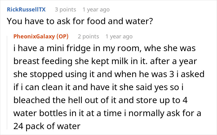 Screenshot of a Reddit conversation about a teen asking to be paid for babysitting and a mom&rsquo;s reaction.