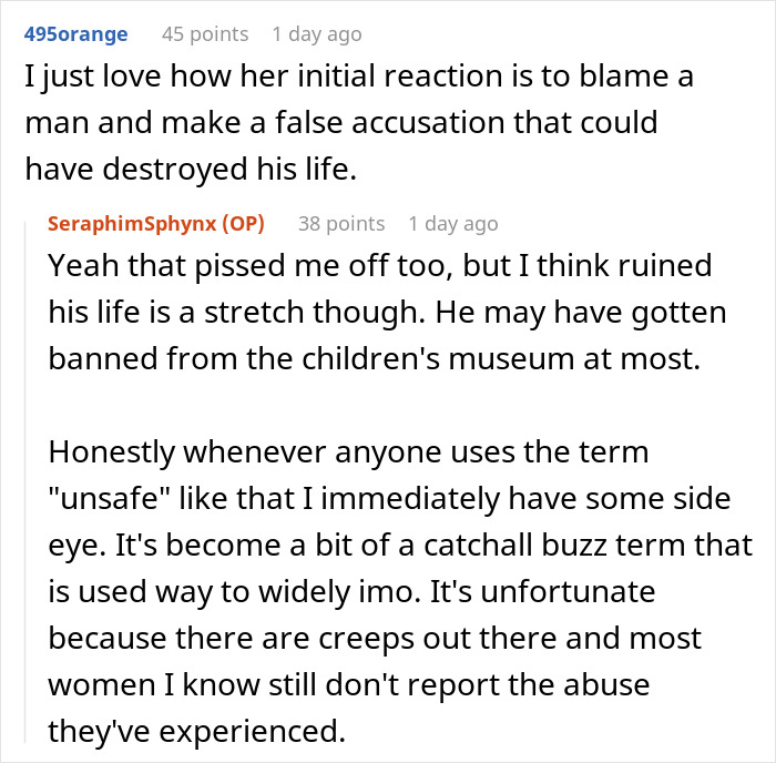Online discussion about toddler Karen banned incident with shocking false accusations and consequences at children's museum. - 18
