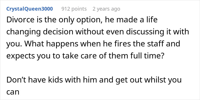 ALT text: Comment discussing husband&rsquo;s sudden decision to move in disabled siblings and its impact on marriage.