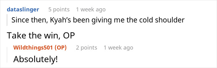 Screenshot of a Reddit conversation about a lady borrowing everything but the kitchen sink and expecting neighbor to pay grocery bill. Screenshot of a Reddit conversation about a lady borrowing everything but the kitchen sink and expecting neighbor to pay grocery bill.