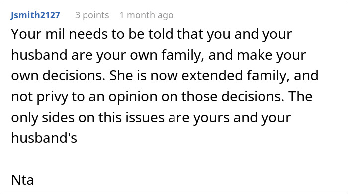Reddit comment advising a woman battling cancer to ignore her MIL’s negative opinions and support her own family decisions. - 36