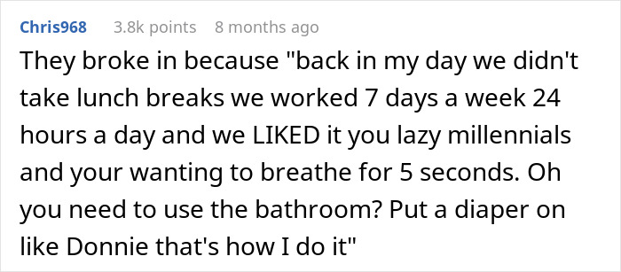 Comment about boomers breaking into barbershop, calling cops on owner, reflecting generational conflict and arrest incident. Comment about boomers breaking into barbershop, calling cops on owner, reflecting generational conflict and arrest incident.