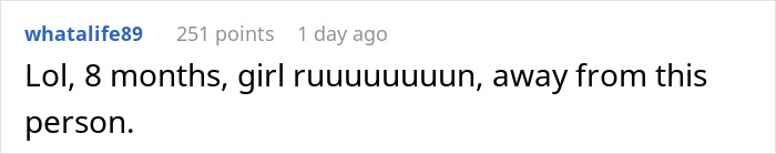 Screenshot of a Reddit comment about a man expecting his girlfriend to get his mom a Mother's Day gift after 8 months of dating. - 15