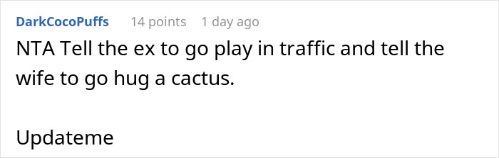 Screenshot of a forum comment where a user celebrates the failure of ex-husband’s new wife without regret. - 48