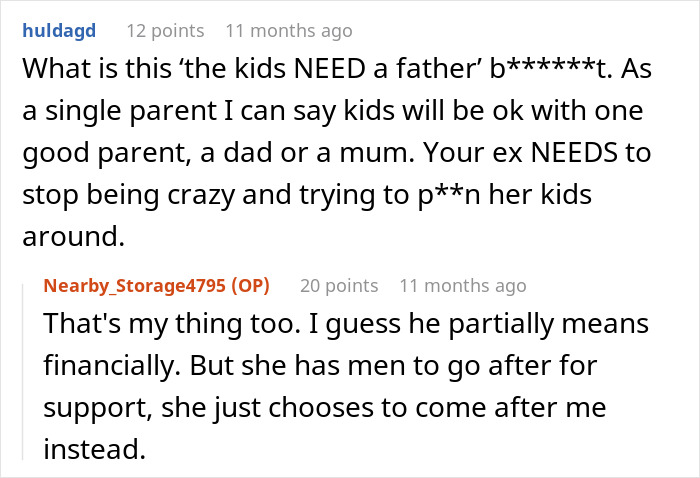 Online discussion about woman cheating on partner and expectations for him to care for children with other men