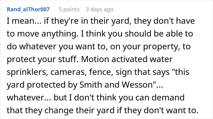 Screenshot of a user ranting about a neighbor&rsquo;s farm stand causing theft and property disputes in an online forum.