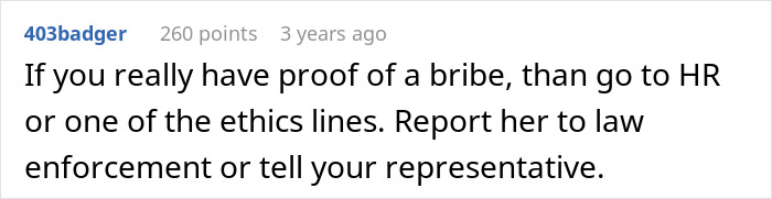 Comment text about reporting a boss caught spying on coworker, highlighting issues with technology and workplace ethics.