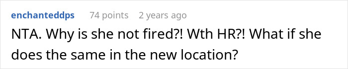 Screenshot of a forum comment calling out blatant Islamophobic behavior after a woman switches up her friendly act on a Muslim coworker.