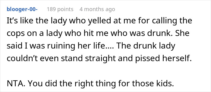 Comment discussing a neighbor's meltdown after calling cops on a 2-year-old wandering streets alone.
