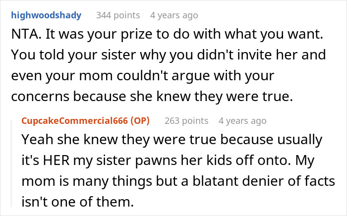 Reddit users discuss a vacation rift caused by a woman choosing her friend over sister and niblings for the trip. - 26