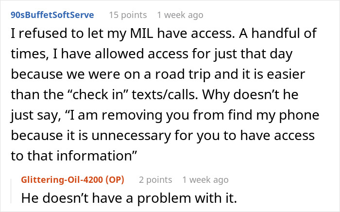 Comment discussing the mil-tracking-app-son and issues with granting location access during a road trip.