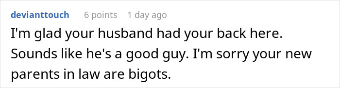 Comment on forum expressing support for bride called self-centered brat by groom's parents over autistic nephew dispute. Comment on forum expressing support for bride called self-centered brat by groom's parents over autistic nephew dispute.