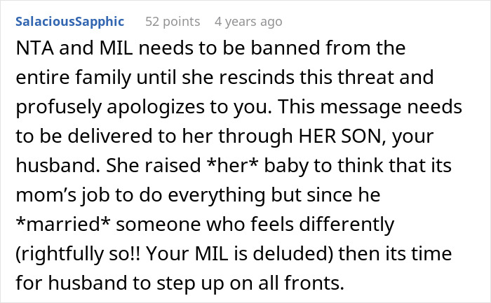 Commenter addressing a mother who lets family live in filth to teach a lesson, urging husband to take responsibility.