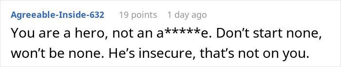 Screenshot of a Reddit comment where a husband jokes about being trapped by his wife, and she responds with a brutal reality check.