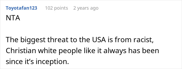Screenshot of an online comment discussing Islamophobia and a woman switching her friendly act after realizing coworker is Muslim.