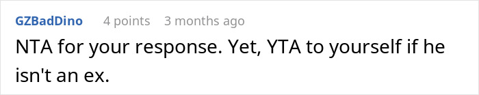 Screenshot of an online comment discussing a boyfriend asking for payment in front of friends and the refusal to pay. - 43