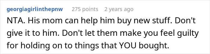 Reddit comment advising a woman not to feel guilty after her boyfriend cancels plans to go on a cycle trip instead of watching his daughter. Reddit comment advising a woman not to feel guilty after her boyfriend cancels plans to go on a cycle trip instead of watching his daughter.