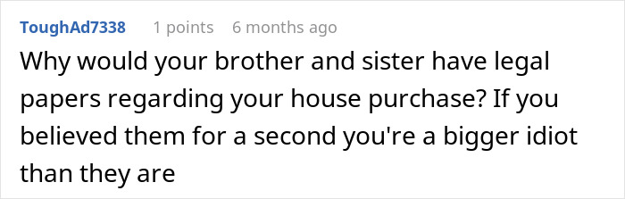 Comment discussing fake legal papers prank on a woman involving family stages, questioning trust and reactions online. Comment discussing fake legal papers prank on a woman involving family stages, questioning trust and reactions online.