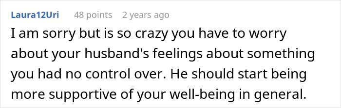 Comment discussing concerns about a husband&rsquo;s reaction after wife might have spoiled the gender of their baby.