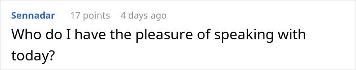 Text post reading Who do I have the pleasure of speaking with today, related to new supervisor red-faced after order to stick to the script.