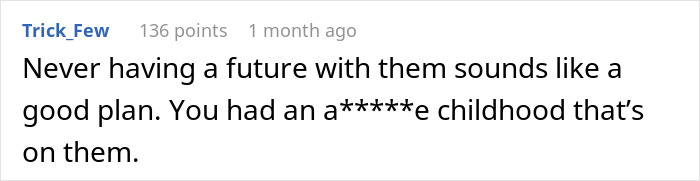 Screenshot of an online comment discussing parents treating their bio son poorly while favoring adopted kids. - 35