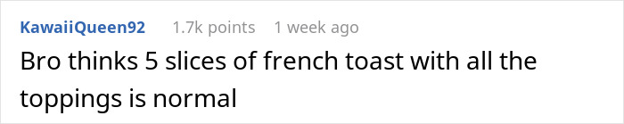 Screenshot of a social media comment where a user jokes about someone nagging their girlfriend to eat more, causing a breakup.