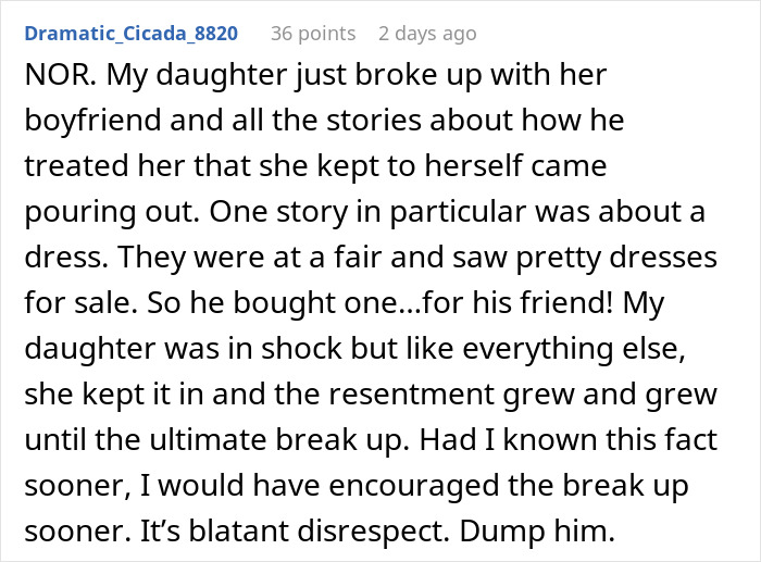 Jerk boyfriend disrespects girlfriend by buying her dream gift for someone else, causing shock and resentment. - 37