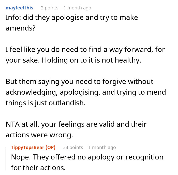 Online discussion about parents treating bio son like trash while favoring adopted kids, with no real apology offered. - 24