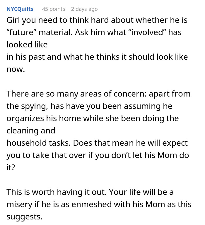 Text post discussing concerns about fiancé’s involvement and issues with mother-in-law having house key without her knowledge. - 18