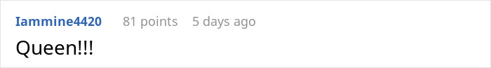 Screenshot of a Reddit comment saying Queen with 81 points, related to a story about a woman putting glitter in her roommate&rsquo;s humidifier.