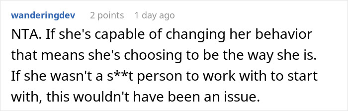 Reddit comment discussing a situation about not telling a friend she was getting fired, leading to severe consequences.
