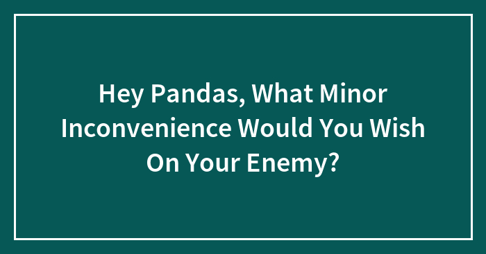 Hey Pandas, What Minor Inconvenience Would You Wish On Your Enemy?