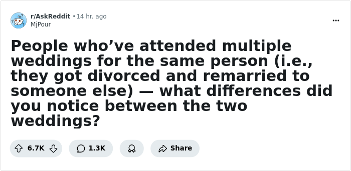 32 Main Differences That Guests Noticed After Attending Multiple Weddings For The Same Person - 1