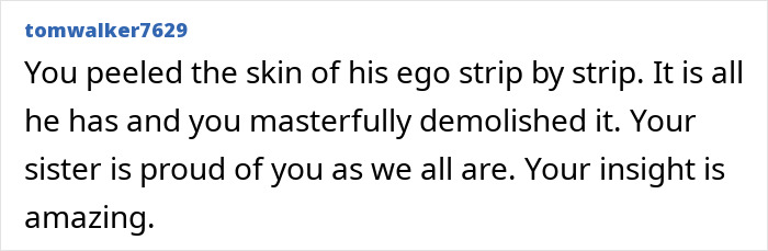 Comment in black text from tomwalker7629 praising insight and mentioning Kaylee Goncalves’ sister facing Bryan Kohberger in court. - 24