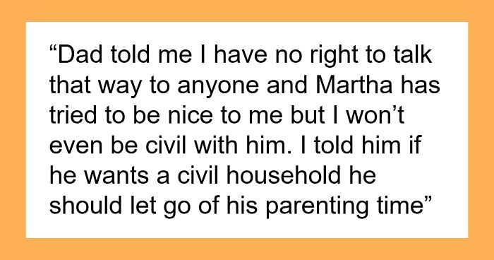 Teen Doesn’t Care Nor Respect Dad’s Affair Partner-Turned Wife, Gets Slammed For It