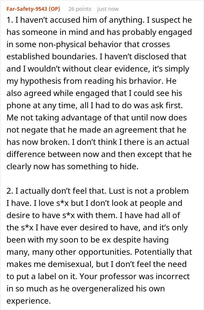 Text post discussing a woman heartbroken over husband's suggestion of trying polyamory after one year of marriage. - 56