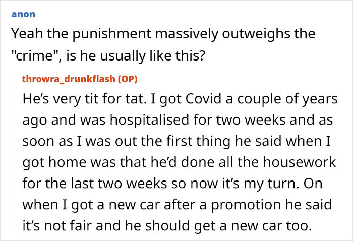 Screenshot of a forum discussion about a drunk wife flashing husband's friends and facing verbal and physical violence. - 16