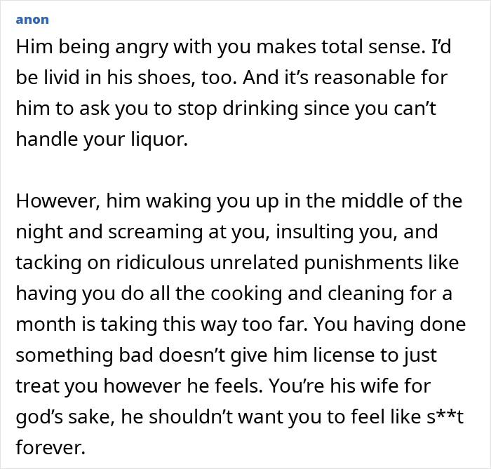 Text discussing a drunk wife’s behavior and the verbal and physical violence she faces from her husband’s friends. - 17