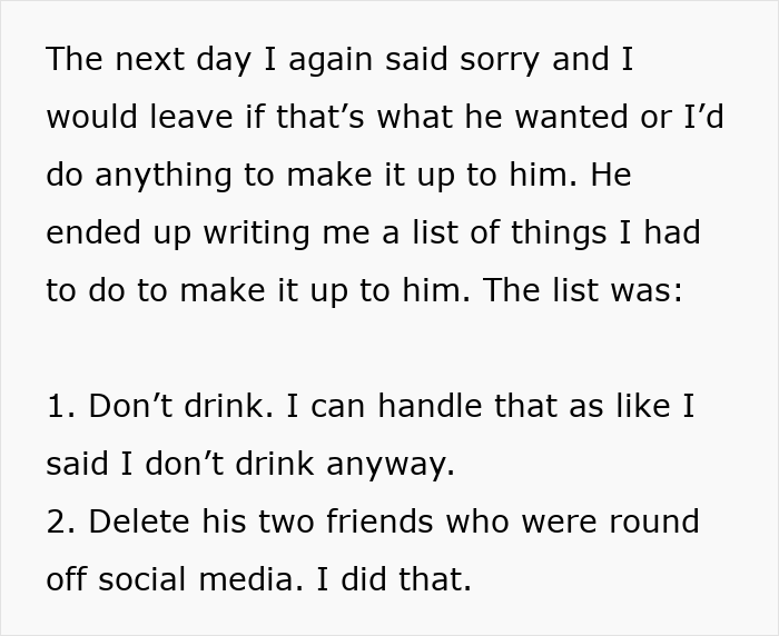 Text excerpt discussing a drunk wife’s actions and consequences involving verbal attacks and physical violence warnings. - 9