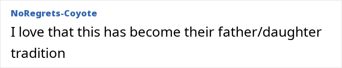 Text message screenshot showing a user named NoRegrets-Coyote saying they love the father/daughter tradition trending for Princess Charlotte's viral reaction - 6