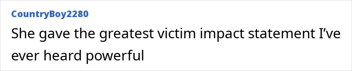 Text comment on a white background, describing a powerful victim impact statement by Kaylee Goncalves’ sister before Bryan Kohberger’s court takedown. - 27