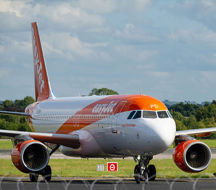 EasyJet airplane on runway preparing for mid-flight amid dramatic passenger intervention.