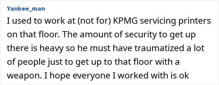 Screenshot of a Reddit comment discussing heavy security and trauma related to the Manhattan massacre incident. - 29