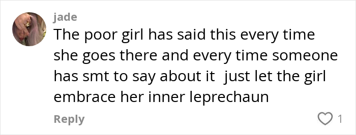 Comment on Billie Eilish slammed for racist remark during Ireland show, referencing leprechaun stereotype in fan reply.