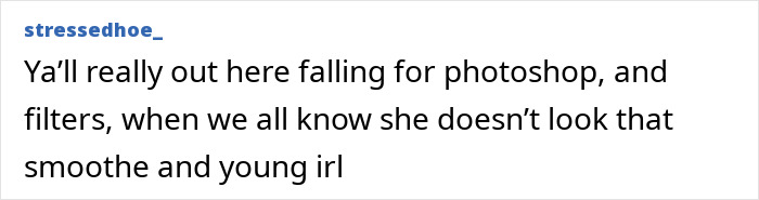 Screenshot of a social media comment criticizing a suspected Photoshop fail related to skeleton Barbie leg appearance.