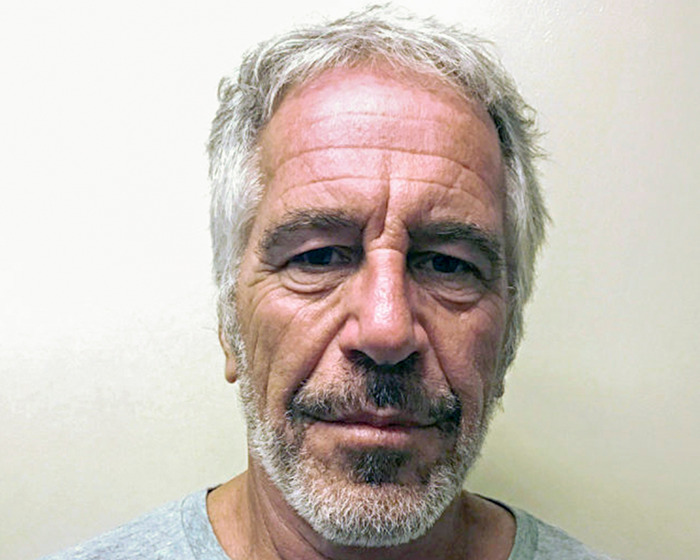 Jeffrey Epstein close-up portrait with gray hair and beard, related to CCTV footage of his last day in prison cell.