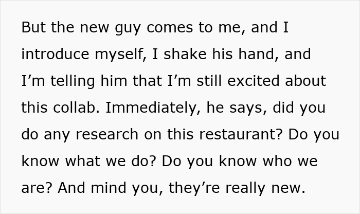 Text excerpt showing a micro-influencer describing a tense encounter with a restaurant staff about their collaboration. - 13