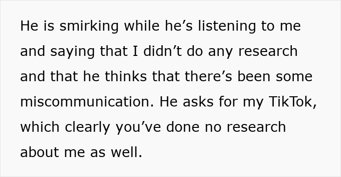 Text excerpt showing a micro-influencer describing disrespect and miscommunication at a restaurant shamed online. - 15