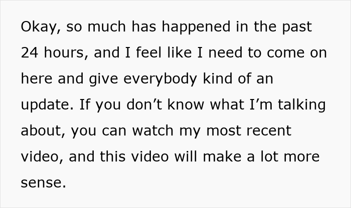 Text block explaining a recent update about a micro-influencer&rsquo;s experience with a restaurant shamed online.