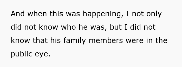 Text excerpt discussing lack of knowledge about a person's identity and their family's public presence, related to micro-influencer disrespect.